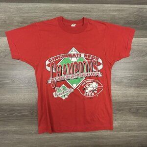 Vintage Cincinnati Reds Shirt Red MLB 1990 World Series Made in USA Shirt